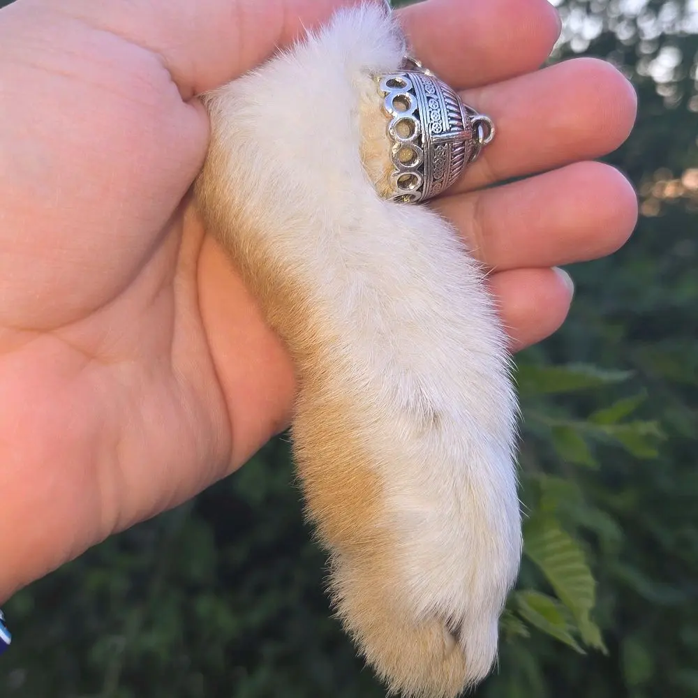 Lucky Rabbits foot taxidermy keychain