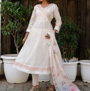 Women premium khadi cotton Anarkali