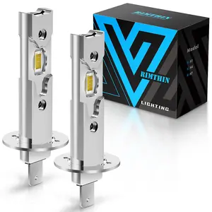 Rimthin H1 Fog Light Bulbs, 32,000LM 6000K Super Brighterness, Fanless 1:1 Mini Size, No Adapter Required, Plug and Play, Pack of 2
