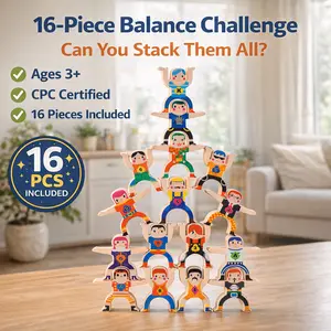 16-Piece Balance Stacking Toy for Kids 3+, Fine Motor Skills & Coordination Game, Screen-Free Learning Toy, table game, family party board game