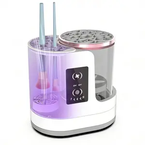 Electric Makeup Brush Cleaner 3-in-1, Automatic Brush Cleaning & Drying Machine with Dual-Direction Cleaning, Adjustable Dryer, Fits All Brush Sizes, for Makeup Brush Set, Blush Brush, Sponges