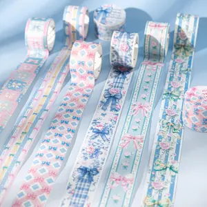 1 Roll Decorative Washi Tape, Japanese Material with Bow Theme, Unique Design, Dreamweaver Series for Crafting & Scrapbooking