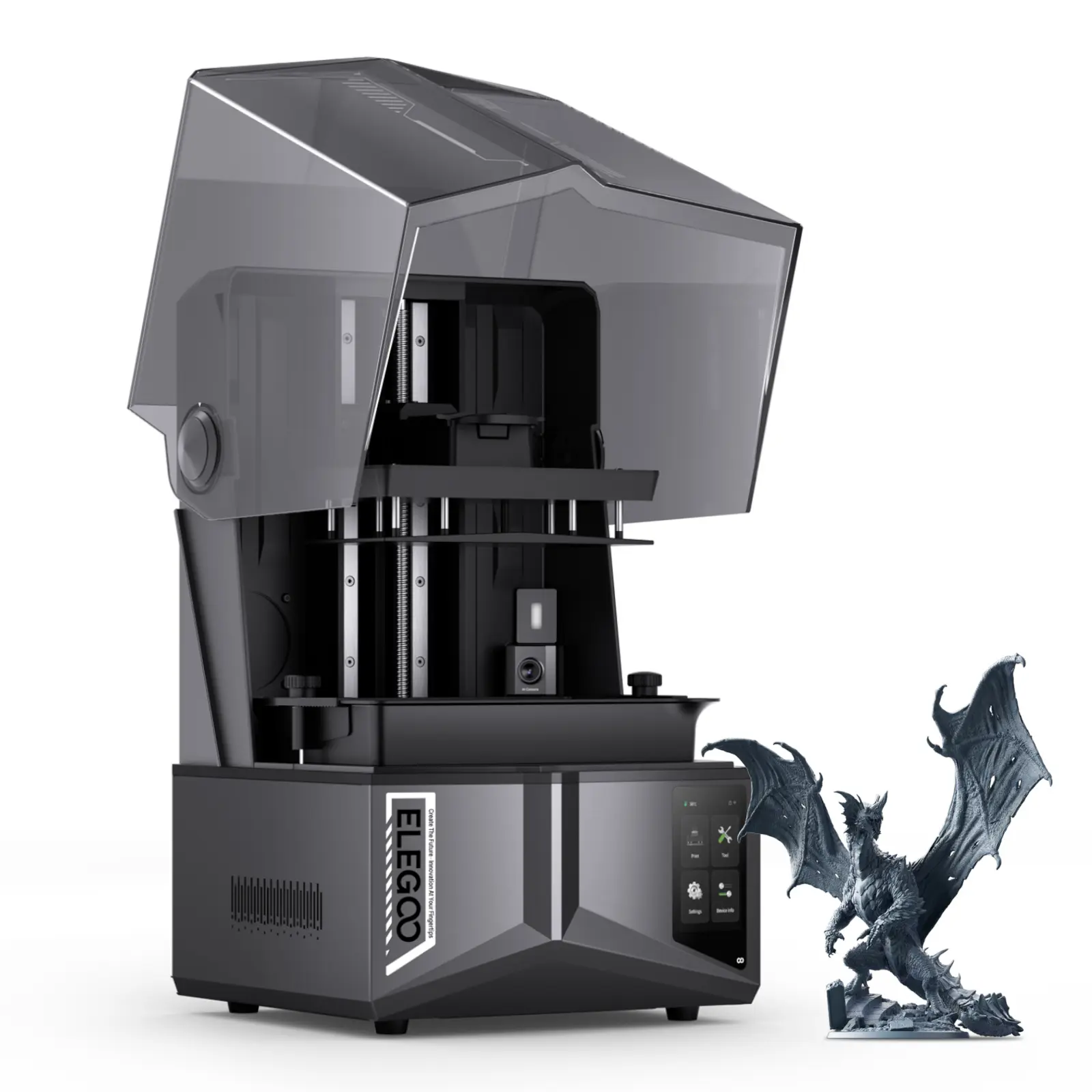 ELEGOO Saturn 4 Ultra 16K Resin 3D Printer with 10" 16K Mono LCD and Flip-up Lid, Smart Tank Heating at 30 °C, 150mm/h High Speed Printing, Large Printing Size of 8.33 × 4.66 × 8.66 Inches