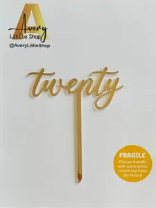 Twenty Classy Font Cake Topper Cake Decoration  Cake Topper Twentieth Birthday Acrylic Cake Topper