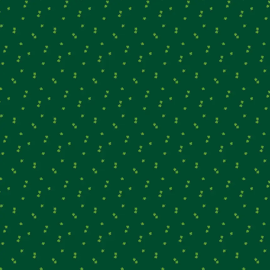 Fabric Riley Blake Green Clovers Seasonal Basics by the Quarter Yard C764-GREEN