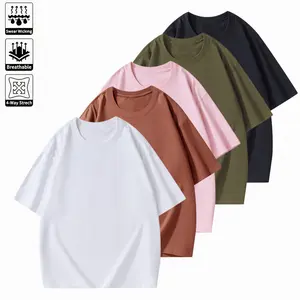Men’s solid-color T-shirt, casual minimalist loose fit short sleeves, versatile for everyday wear at home and outdoor activities, comfortable top, couple style, moisture-wicking breathable fabric Round Neck Tropical Streetwear Tshirt