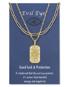 Evil Eye Necklace Mal De Ojo Amulet Nazar Third Eye Necklace Protection Jewelry Gifts for Women Girls