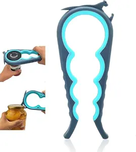 Jar Opener Bottle Can Opener Easy Lid Removal Weak Hands Seniors Low Strength Blue Grey