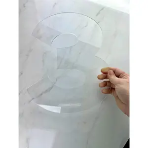 Large 12" Acrylic Number Cake Stencil, Clear Acrylic Guide Letter Cut Layer Cake, Clear Cookie Template