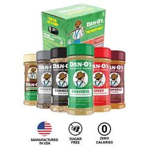 Dan-O's Seasoning Pantry Pack - Small 6 bottle Combo - Original, Spicy, Chipotle, Crunchy, Cheesoning and Preem-O - All Purpose Seasonings Dan-O's Seasoning Pantry Pack - Small 6 bottle Combo - Original, Spicy, Chipotle, Crunchy, Cheesoning and Preem-O - All Purpose Seasonings