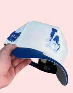 Los Angeles Dodgers White Royal Blue Snapback Hat – Raised LA Embroidery MLB Cap for Men Women, Adjustable Baseball Streetwear, Vintage Hip Hop Fashion, Casual Everyday Urban Style