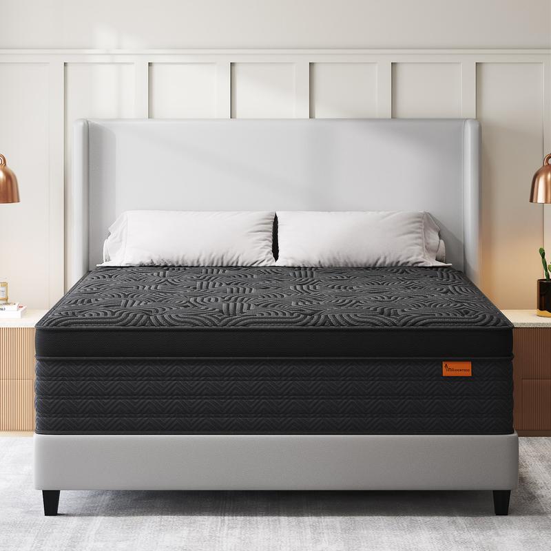 9"12"14" Gel Memory Foam Hybrid Pocket Spring Twin Full Queen King Mattress In A Box, Euro Top Mattresses Medium Firm For Motion Isolation, Edge Support