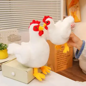 New Beautiful Rooster and Hen Plush Toys Stuffed Lifelike Poultry Animal Doll Funny Lively Room Decor Children Game Props
