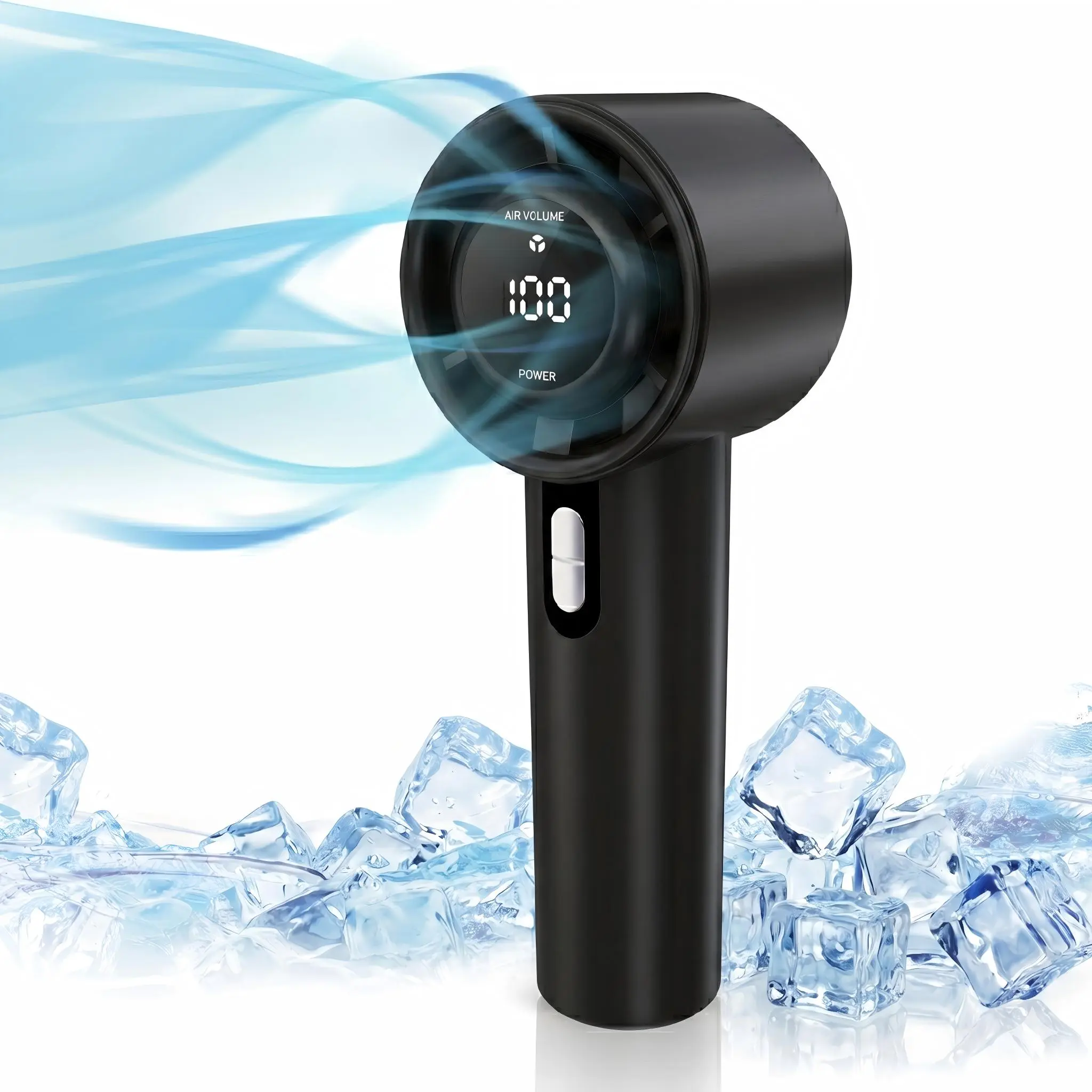 Adjustable Speeds USB Handheld Fan - 100-Speed Turbo Wind Pro, 5000mAh Portable Rechargeable Fan with LED Display, for Travel, Beach, Makeup (Home Improvement Cooling Ventilation Accessory), Adjustable Speeds Fan