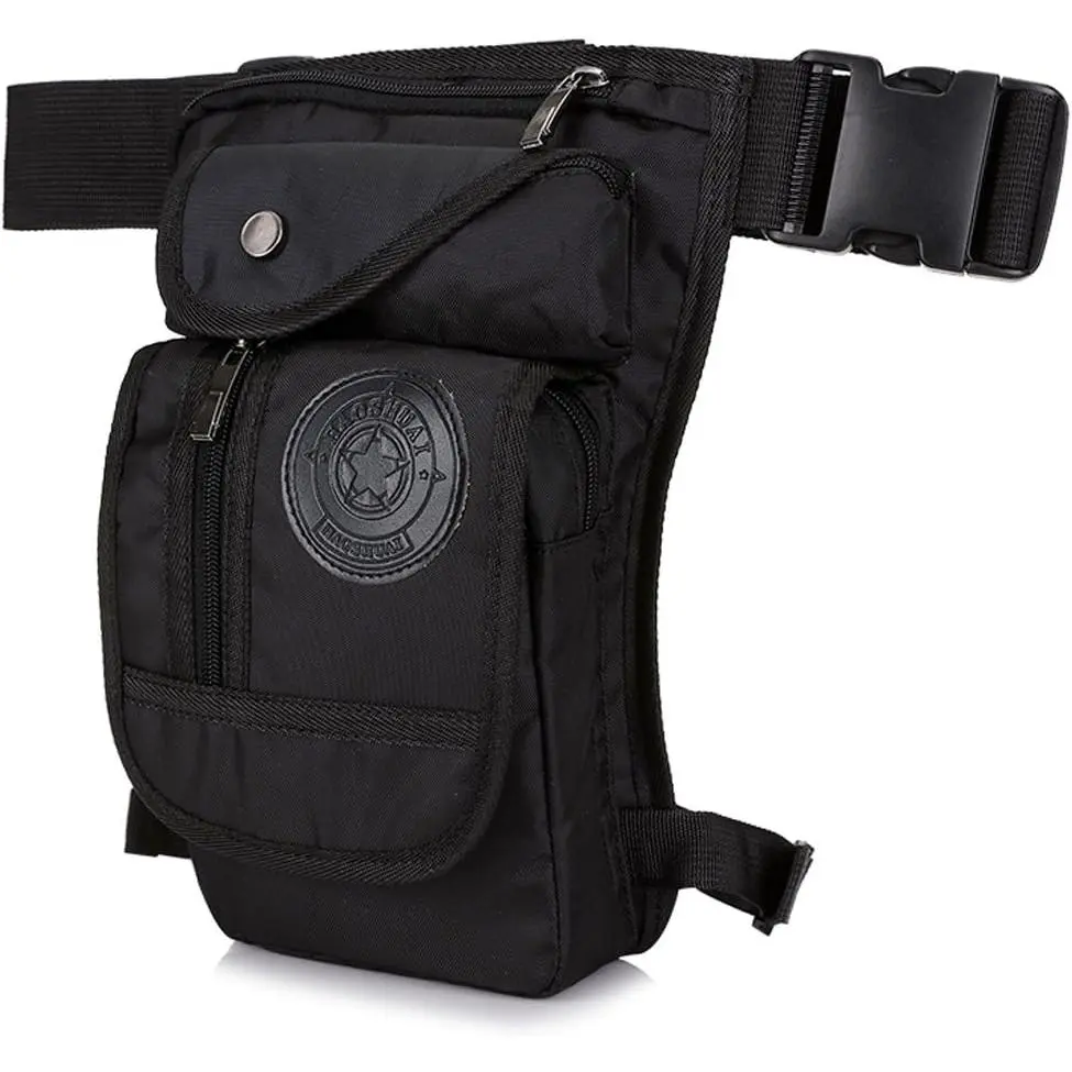 Durable Nylon Tactical Drop Leg Backpack with Buckle & Adjustable Strap - Anti-Theft Quick Release Multi Purpose Rucksack for Bikers, Hiking Trekking Rucksack, Ideal for Motorcycle Riding & Birthdays (Sports & Outdoor Gym Accessory)