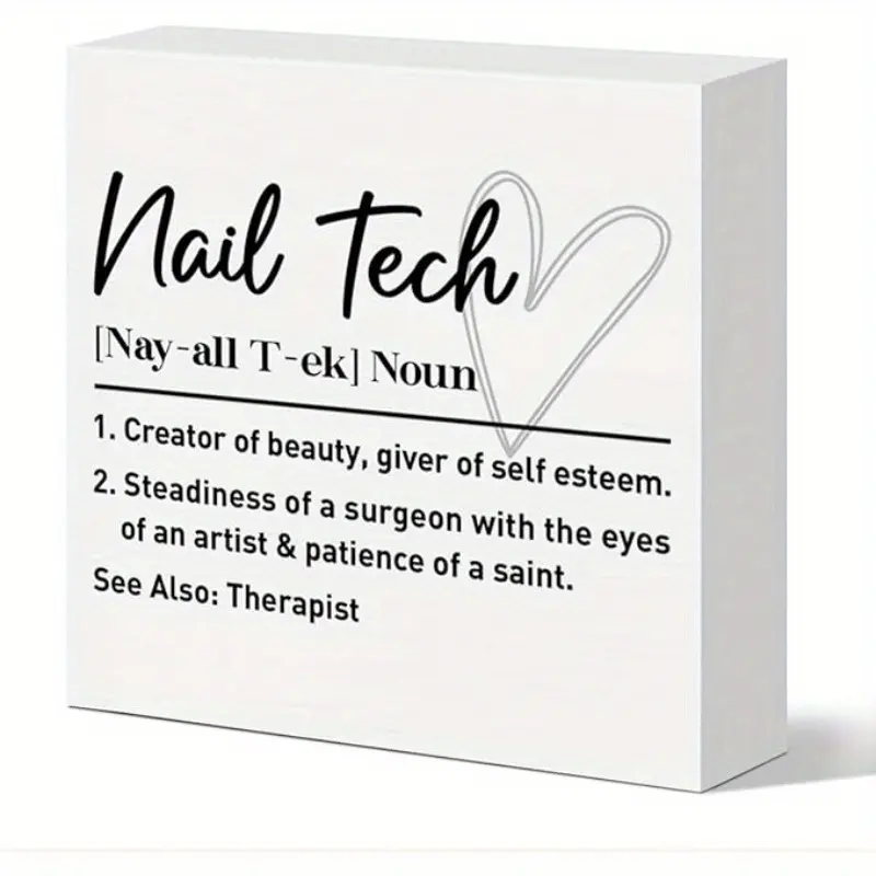 Nail Tech Gifts for Women, Nail Artist Technician Appreciation Thank You Gift Birthday Christmas Gift for Manicurist Nail Salon Room Desk Decor Wooden Sign, Creator of Beauty 5x5 inch