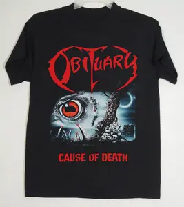 Vintage OBITUARY Cause Of Death T-Shirt, Death Metal Shirt Band Reprint T-Shirt Sweatshirt Hoodie 2 Sided