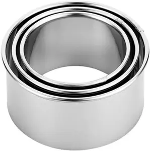 Cookie Cutters Set – 3 PCS Stainless Steel Biscuit, Dumpling & Pastry Cutters, Round Edge Molds for Baking Cookies, Cakes & Scones