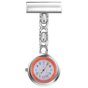 OIDEA Nurse Watch Pin-On Brooch with Pulse-Counting Dial, Customizable Name, Unisex Silver Alloy, 1ATM