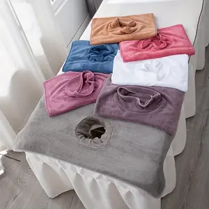 Hole Towel for Beauty Salon | Water Absorption Massage Therapy Bedhead Pillow Mat, Face Towel for Laying Bed Mat