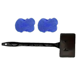 Life-Saver Car Window Cleaner with Telescopic Bendable Handle & 2 Washable Microfiber Pads for Easy Thorough Cleaning
