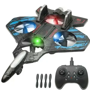Anti-Gravity F-22 Mini Jet Vertical Takeoff & Landing RC Plane with Altitude Hold – One-Button Launch Remote-Controlled Stunt Fighter Aircraft with LED Lights Lighted