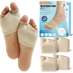 TASZOOS Metatarsal Pads for Women and Men - Thicker Ball of Foot Cushion with Gel for Pain Relief, Metatarsalgia, Morton's Neuroma - Foot Pads for Walking, Standing, Running - 2 Pairs