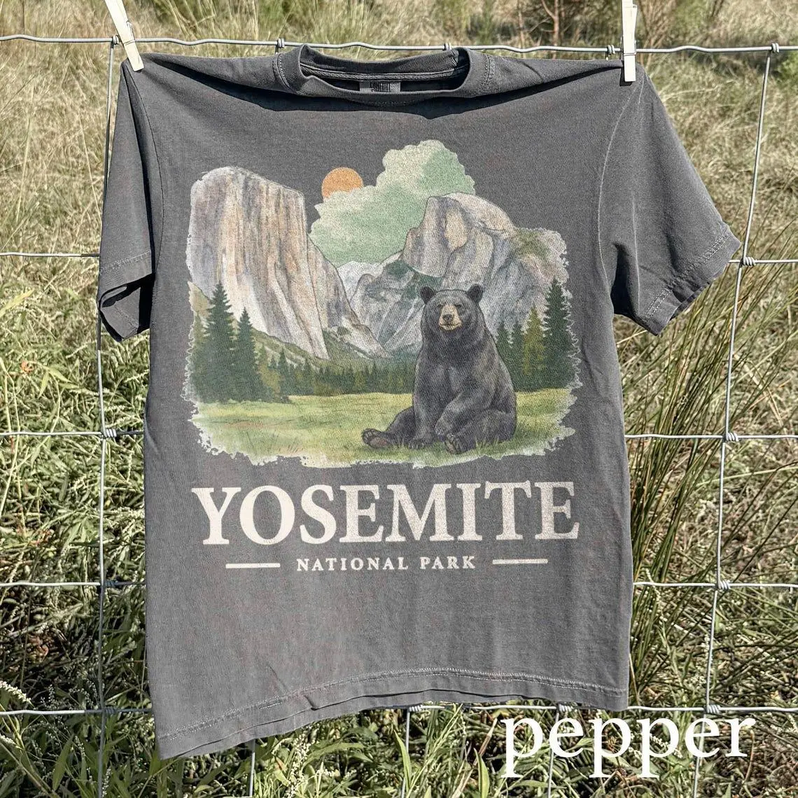 Yosemite Bear National Park T-Shirt, Retro Wildlife Nature Tee, Vintage Outdoor Shirt