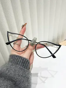 Women's Cute Cat Frame Eyeglasses, Trendy Casual Anti Blue Light Eyeglasses for Everyday Use, Fashion Accessories for Outdoor Activities, Trendy Casual Frames