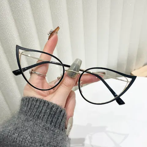 Women's Cute Cat Frame Eyeglasses, Trendy Casual Anti Blue Light Eyeglasses for Everyday Use, Fashion Accessories for Outdoor Activities, Trendy Casual Frames, Stylish Glasses, Eyewear