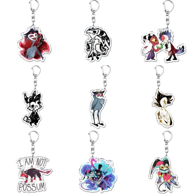 Cartoon Anime Series Helluva Blitzo Keychains Boss Keyring for Accessories Bag Pendant Key Chain Ring Jewelry Fans Friends Gifts