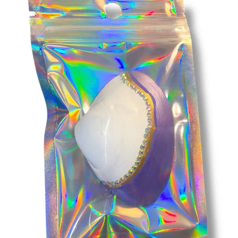 Rhinestone Seashell Purple and Gold