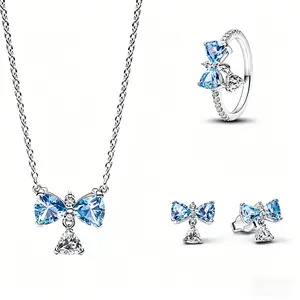 Viral Blue Bow Heart Jewelry Set!Sweet Girl Must-Have✨