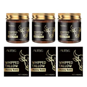 【2 PCS】 Beef Tallow for Skin, Beef Tallow for Face, Hydrating Tallow Balm with Raw Honey and Beeswax, Grass-Fed Beef Tallow & Raw Wild Honey Blend, Body & Face Moisturizer, Natural Formula, Light Scent