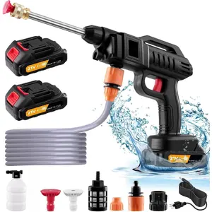 1 Set Portable Wireless Handheld High Pressure Car Wash Gun Car Wash Equipment, Battery Powered Cleaning Kit High Pressure Spray Water Gun, Cleaning of Cars and Gardens, High Pressure Foam Gun - Adjustable Nozzle, for Auto Fence Floor Cleaning Plants