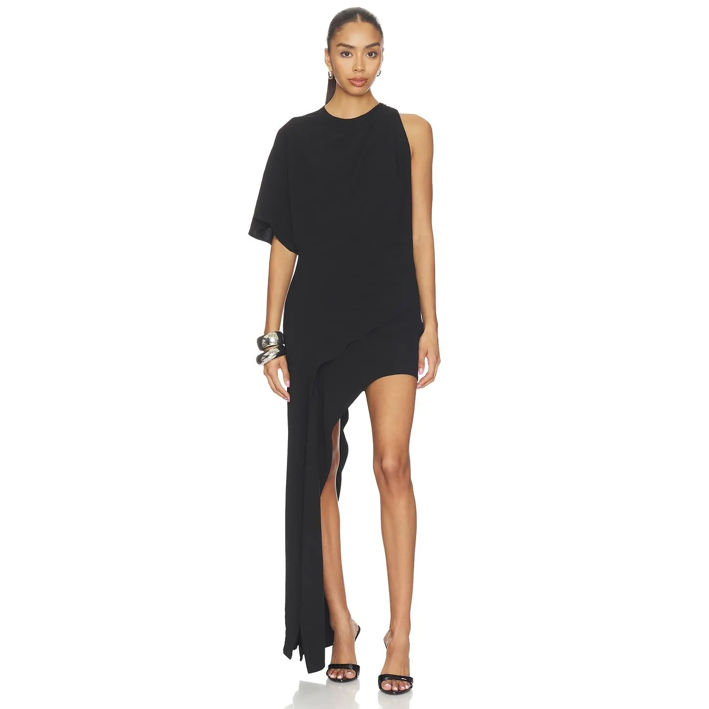 Bardot Halsey High Low Drape Dress in Black Bardot Halsey High Low Drape Dress in Black