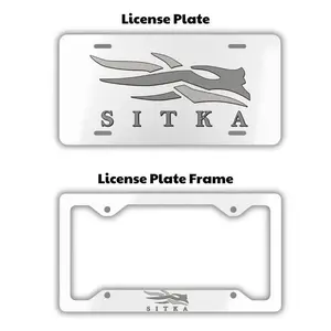 Sitka White License Plate & Frame Set for Car Truck Decor Made in USA Easy Install USA Car Accessories