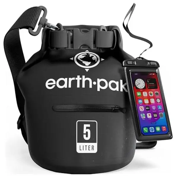 Earth Pak Waterproof Dry Bag with Zippered Pocket - Waterproof Dry Bag Backpack Keeps Gear Dry
