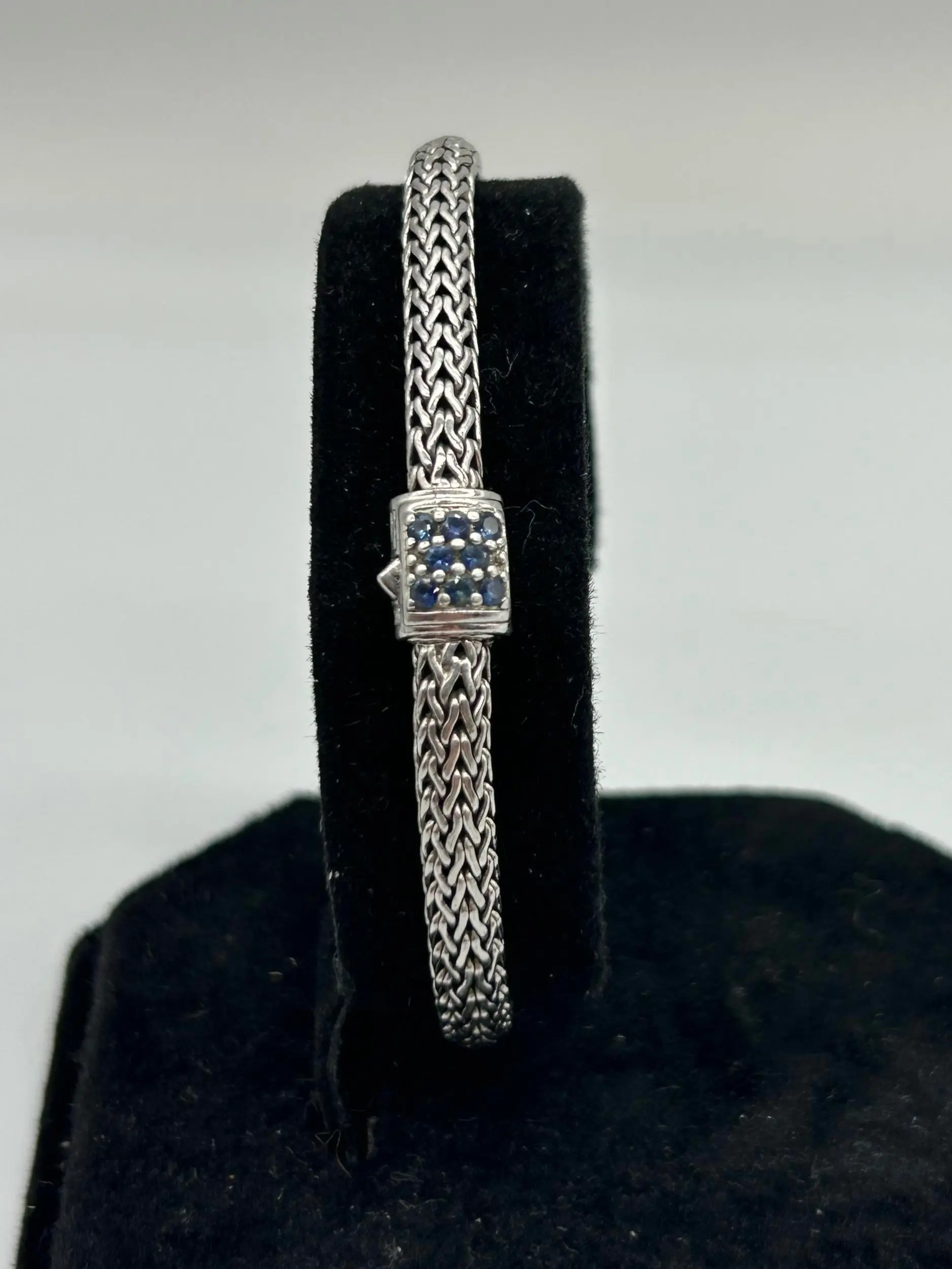 John Hardy Sterling Silver Gemstone Bracelet  7"
