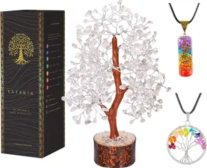 Clear Quartz Crystal Tree - Sculpture, Handmade 100% Natural Gemstones, Customizable, Home Decor, Feng Shui, Housewarming Gift