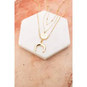 Moon Knight Layered Gold Necklace 🌜