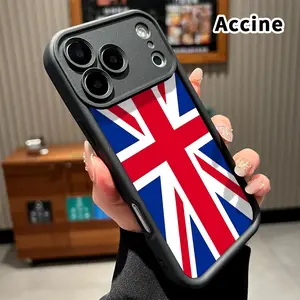 Phone Case for iPhone 17 Pro Max 16 15 14 Plus 13 12 Mini 11 XR X XS Air E British flag Essence Pattern Pocket-Friendly Shockproof Silicone Protective Soft Smartphone Casing