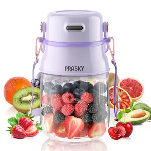 PRASKY Portable Blender, Personal Blender for Shakes and Smoothies with 27oz Cup, Lid and Shoulder Strap, Type-C USB Rechargeable, Dishwasher Safe Parts, BPA free, Food and Juice for Gym/Travel/Kitchen