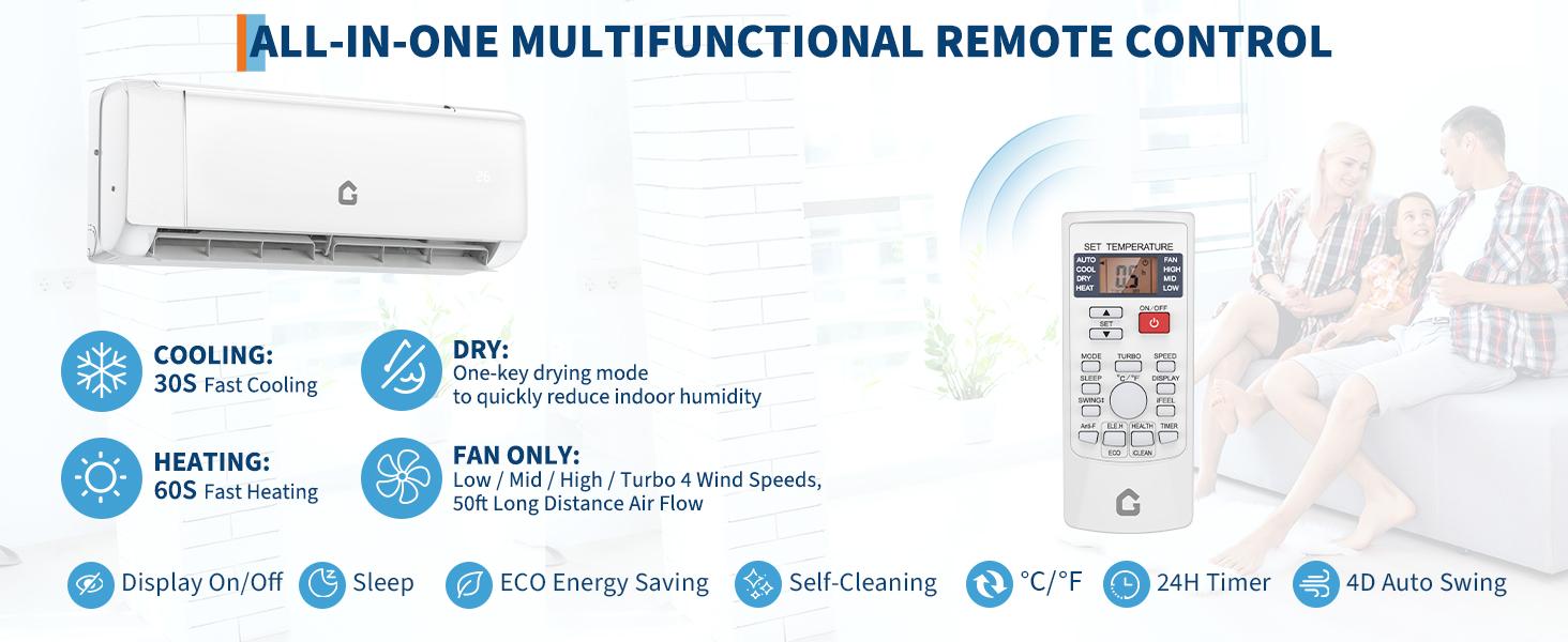 GARVEE 2025 New Refrigerant SEER 21 12000 BTU 230V Mini Split Air Conditioner | Energy-Efficient Inverter AC System with WiFi, Remote Control & Easy Installation Kit for Rooms Up to 750 Sq.Ft