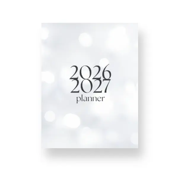 2026 - 2027 White Sparkle Mid Year Lifestyle Planner