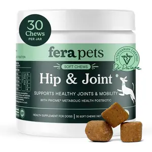 Hip & Joint Supplement for Dogs – Glucosamine, MSM, Chondroitin & Green Lipped Mussel – Supports Joint Health, Mobility – 30 Soft Chews