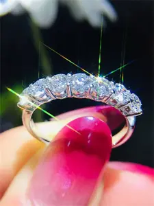 1 PC Glamorous Cubic Zirconia Ring For Women Wedding Engagement Valentine's Day Party Gift Pave Engagement Ring Bridal Eternity Ring