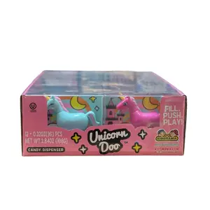 Kidsmania Unicorn Doo Candy Dispenser- 12 Count Push Down On Booty-Enjoy Doodie!  Sweet Snack Candies