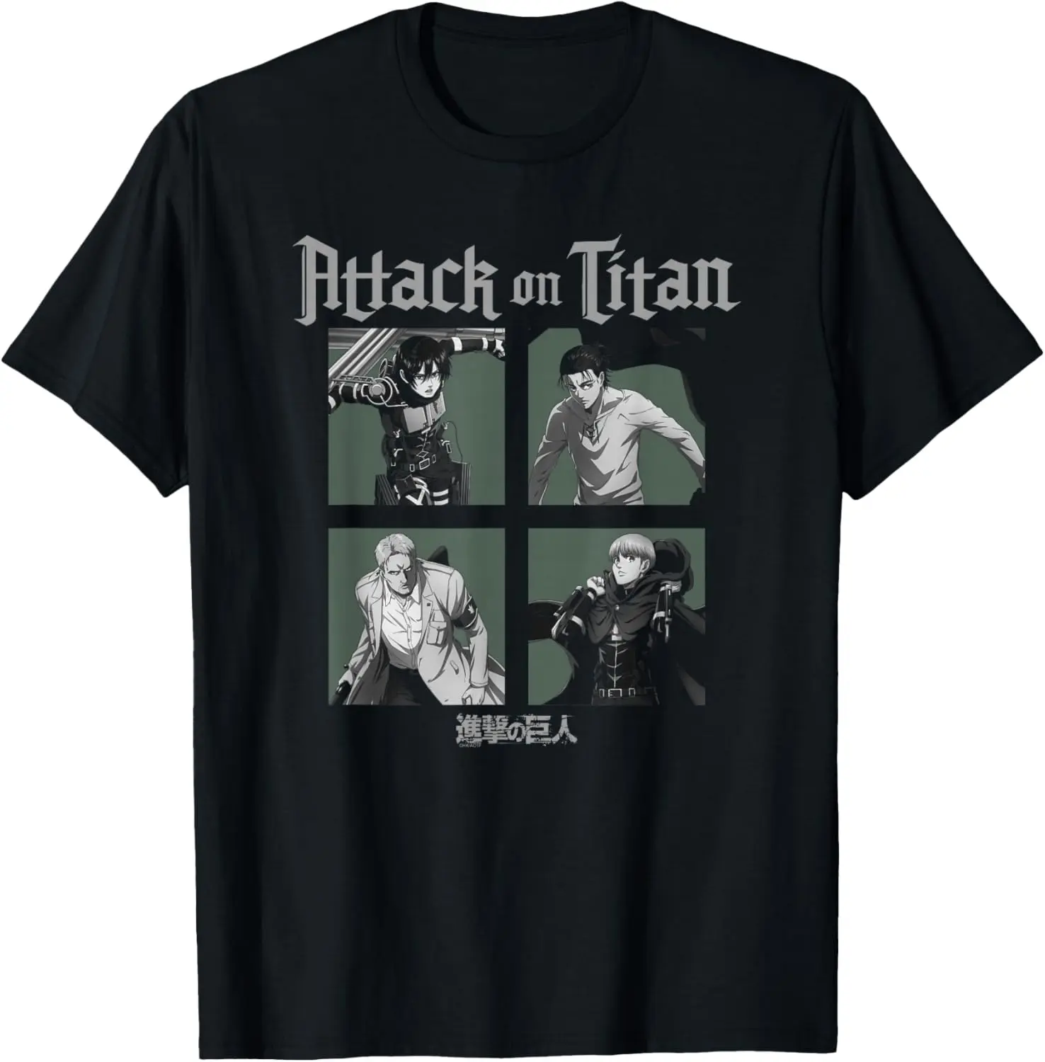 Men's Graphic T-Shirt - Attack on Titan Character Portraits, 100% Cotton Shortsleeve Menswear Top, Natural Fabric Casual Streetwear Fashion Apparel, Round Neck, Sports, Bold Attack On Titan Art, Character Print, Daily Wear With Street Edge, Soft, Easy To,
