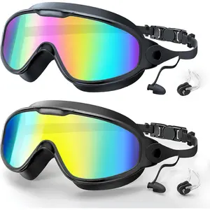 Adult Swim Goggles 2 Pack, Anti-Fog 180? Wide View UV Protection Pool Swimming Goggles for Adult Youth Men Women